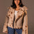 Beige Faux Leather Oversized Fur Jacket