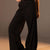 Black Melton Side Lace-Up Pants