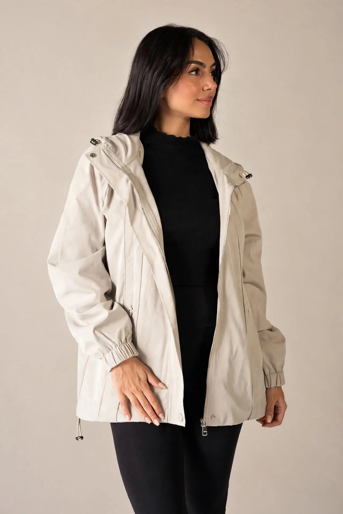 Beige Windbreaker Jacket