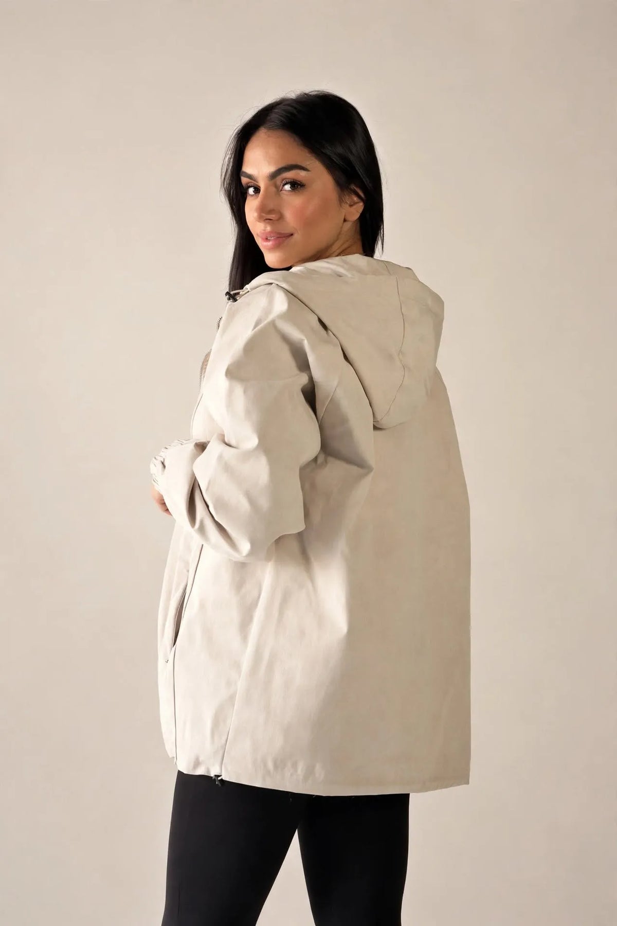 Beige Windbreaker Jacket