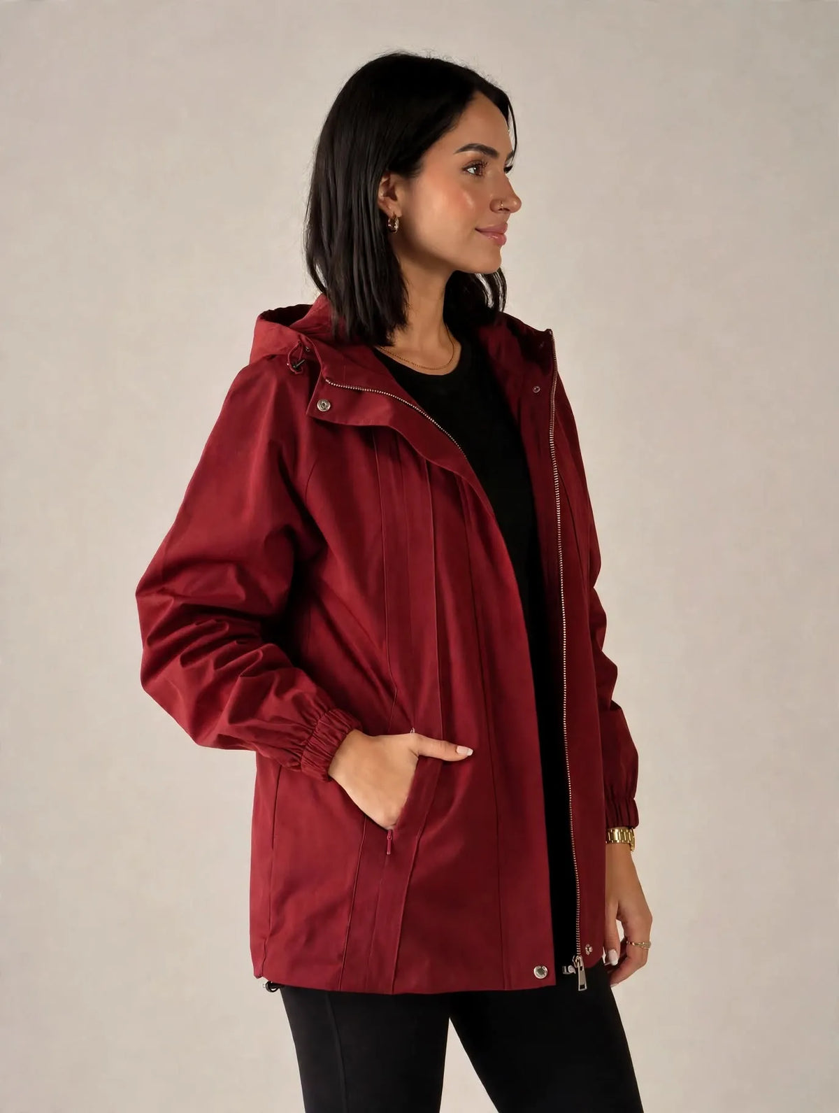 Burgundy Windbreaker Jacket