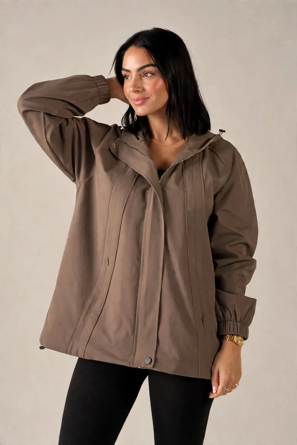 Coffee Windbreaker Jacket