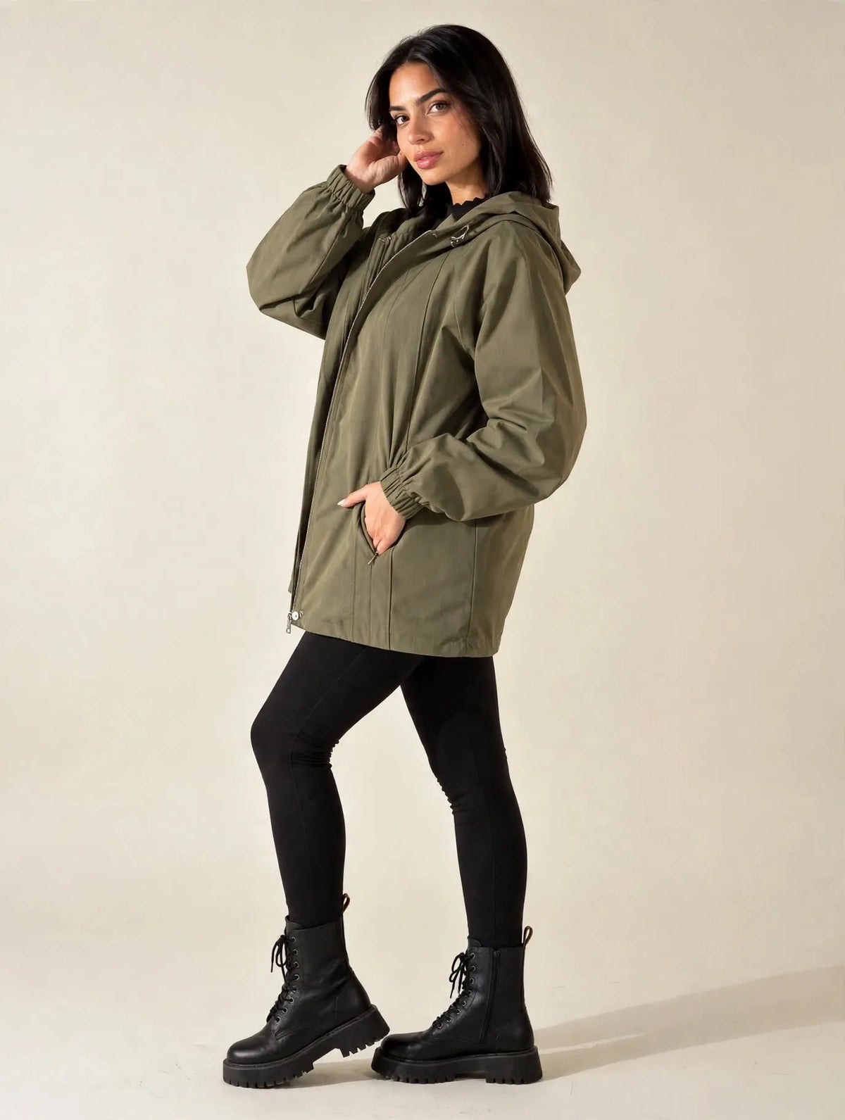 Olive Windbreaker Jacket