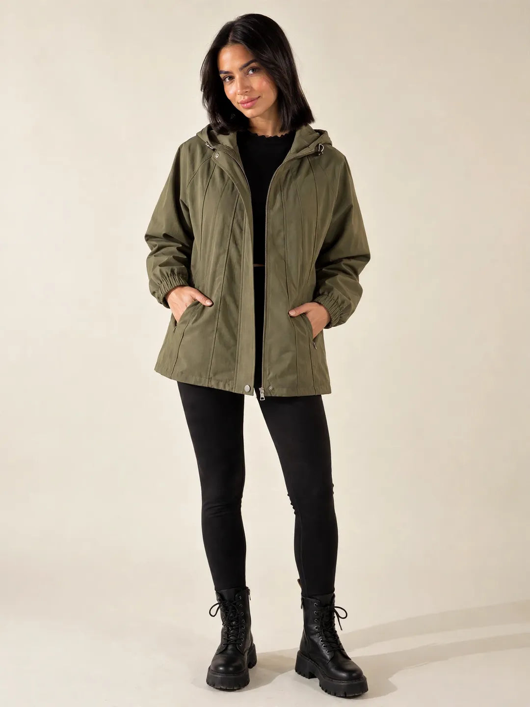 Olive Windbreaker Jacket