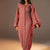 Rose Puffy Sleeves Ribbed Knit Maxi Dress
