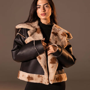 Black Cropped Gough-Blend Jacket