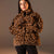 Brown Animal Print Plush Jacket