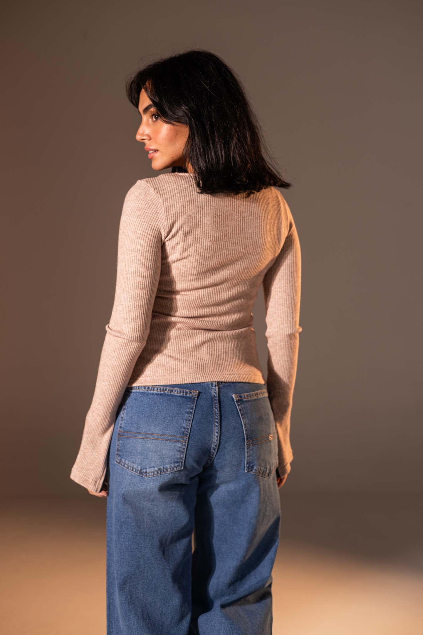 Rose Slim Fit Zip Knit Top