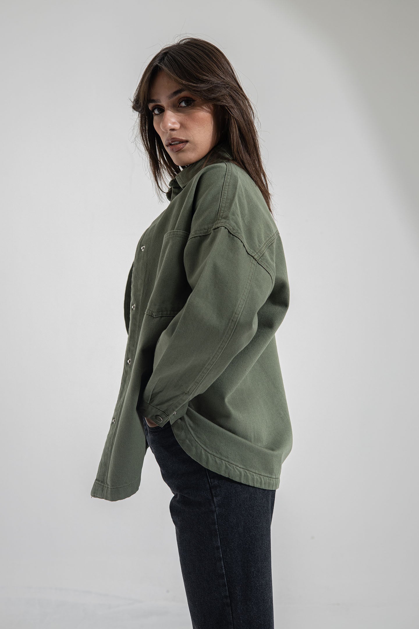 Olive Denim Light Jacket