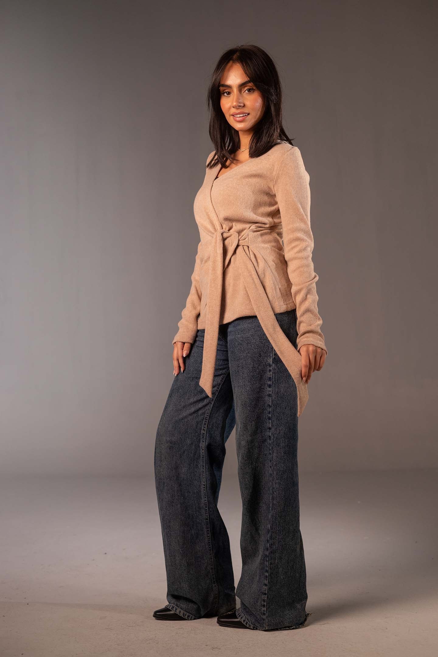 سويتر صوف محاك بتصميم ملفوف – سيمون