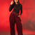 Burgundy Corduroy Wide-Leg Pants