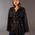 Black Short Double-Breasted Trench Coat