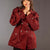 Burgundy Short Double-Breasted Trench Coat