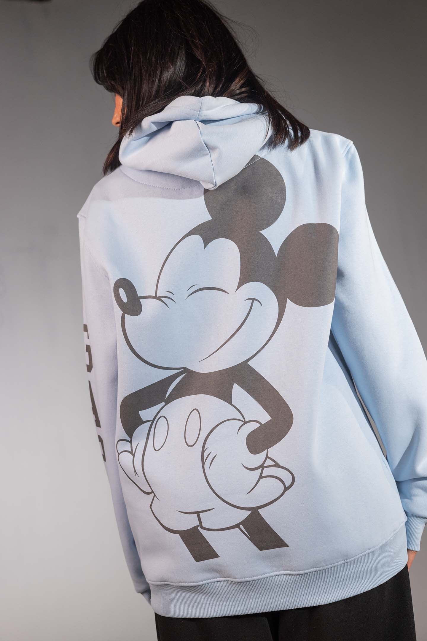 Blue Graphic Oversized Hoodie