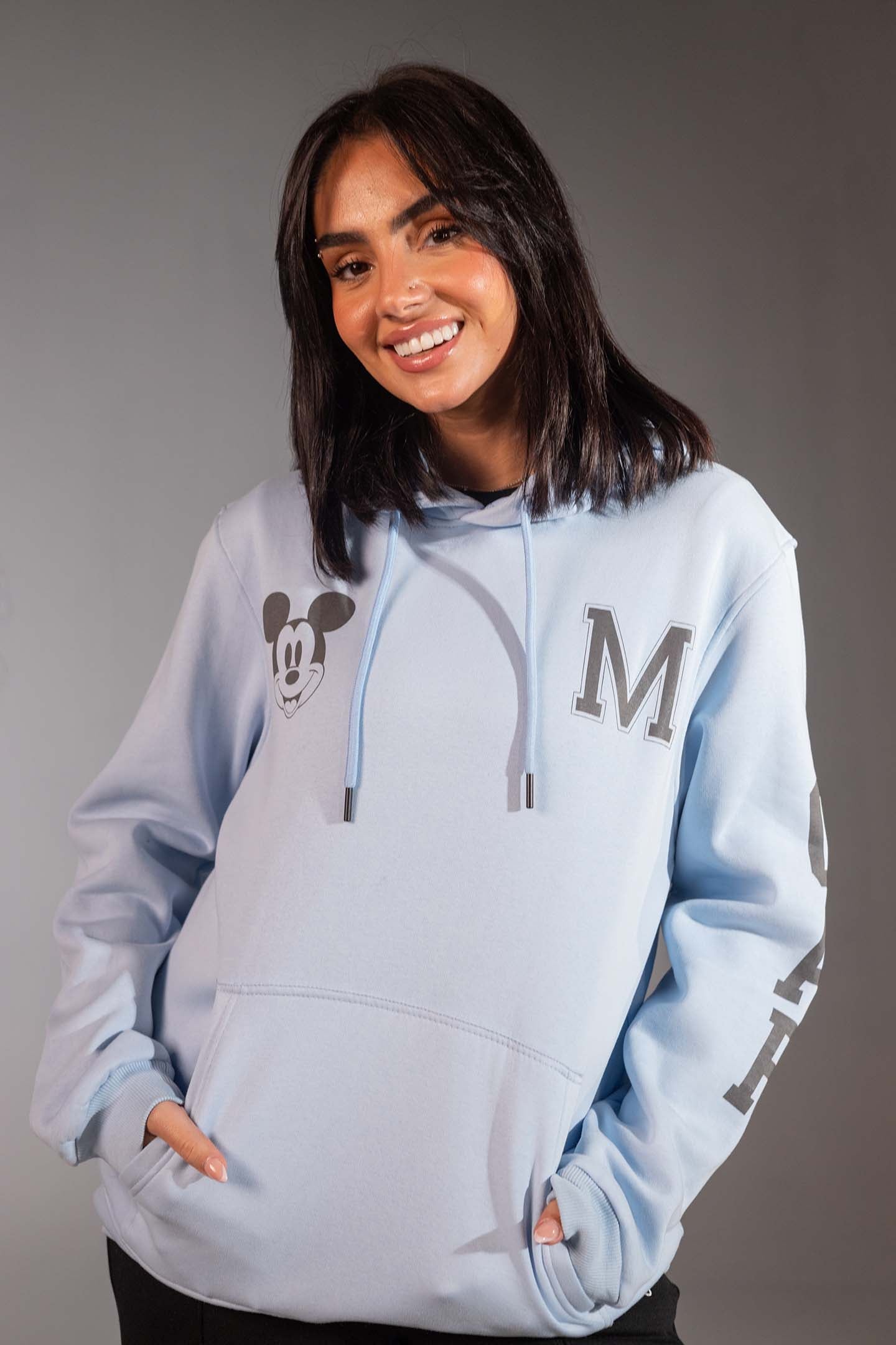 Blue Graphic Oversized Hoodie