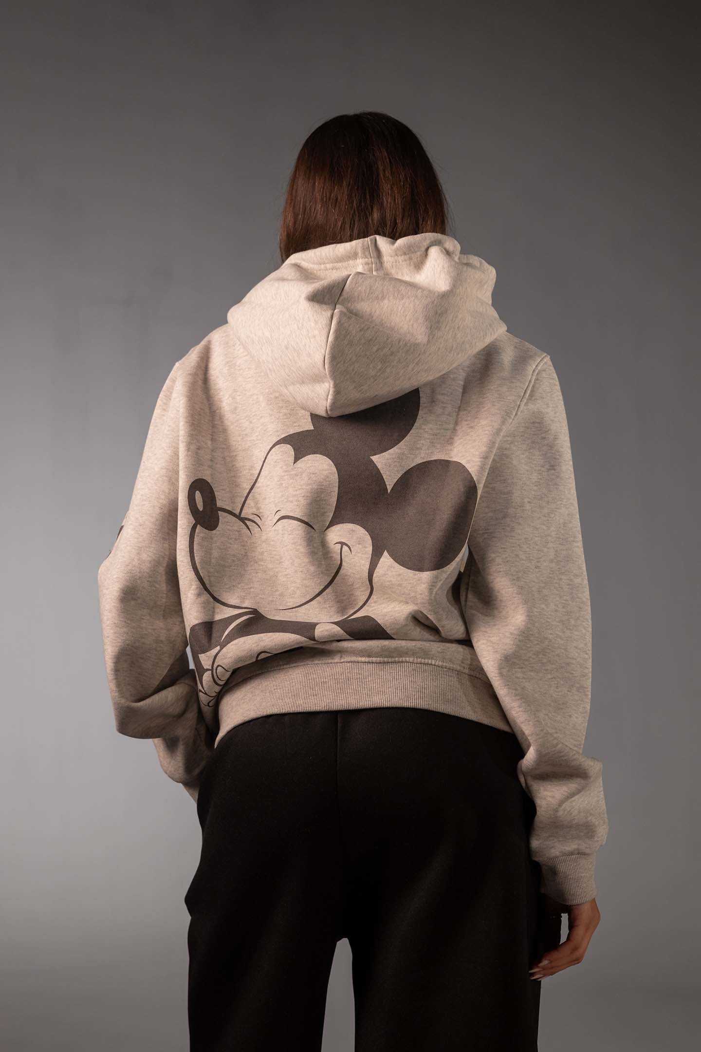 Grey Graphic Oversized Hoodie