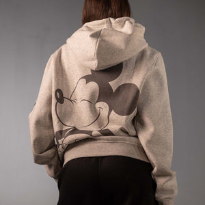 Grey Graphic Oversized Hoodie