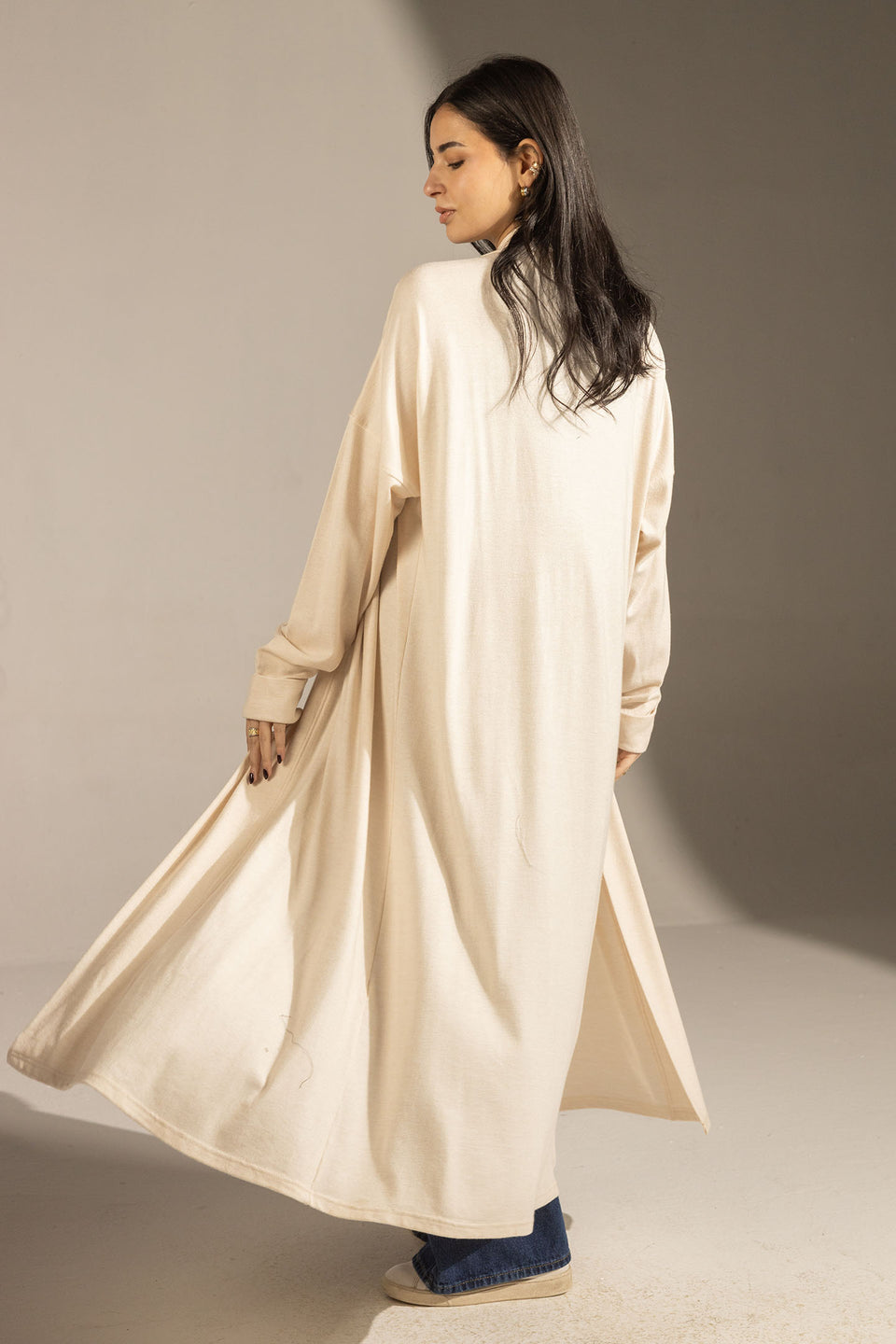 كارديجان طويل ناعم بيج