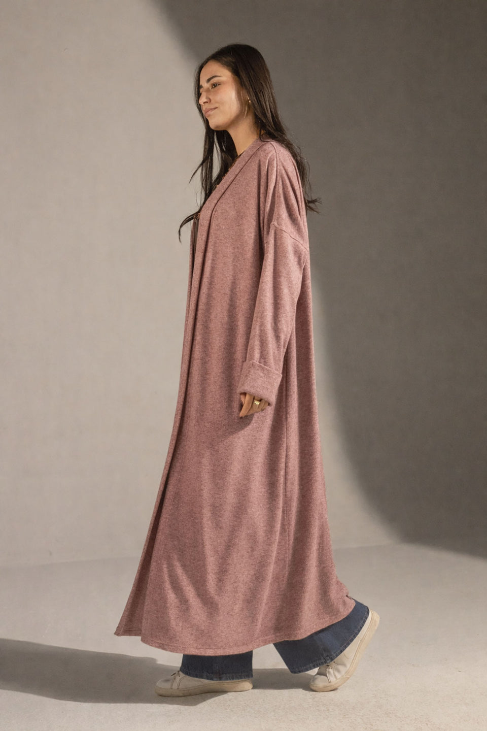 Purple Soft Knit Long Cardigan