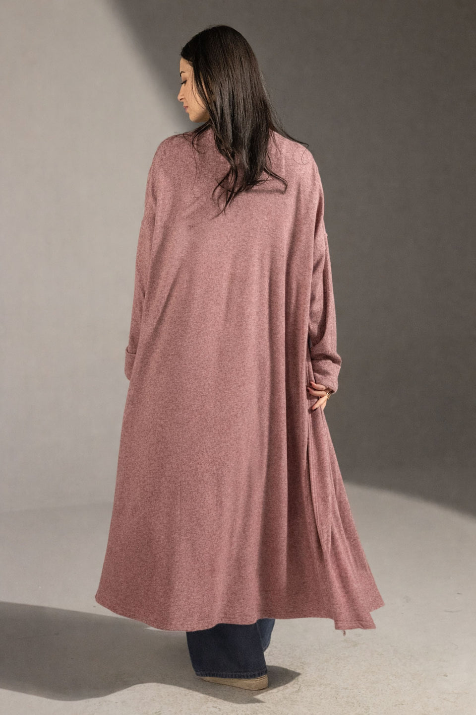 Purple Soft Knit Long Cardigan