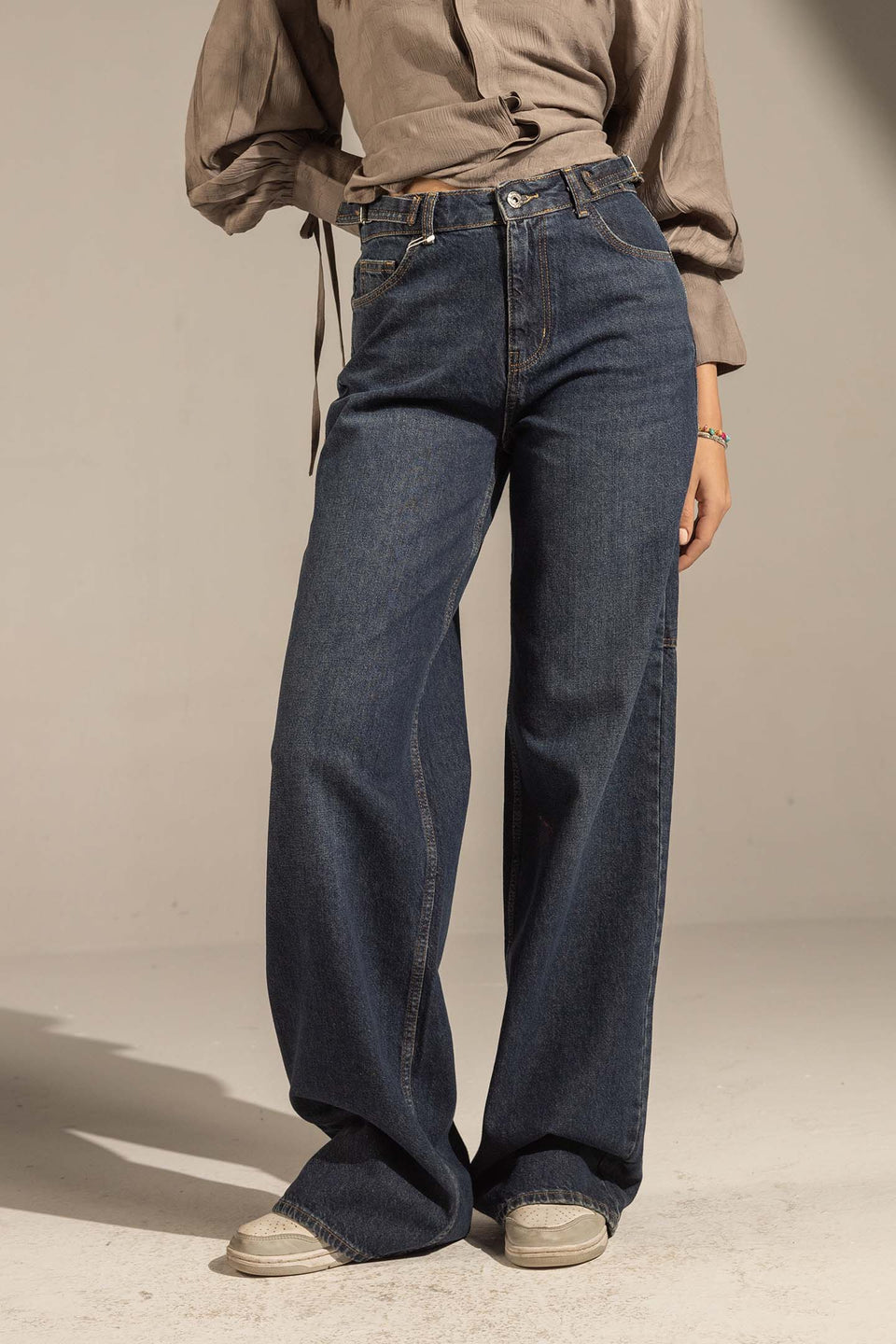 Dark Jeans High-Rise Wide-Leg Denim Jeans