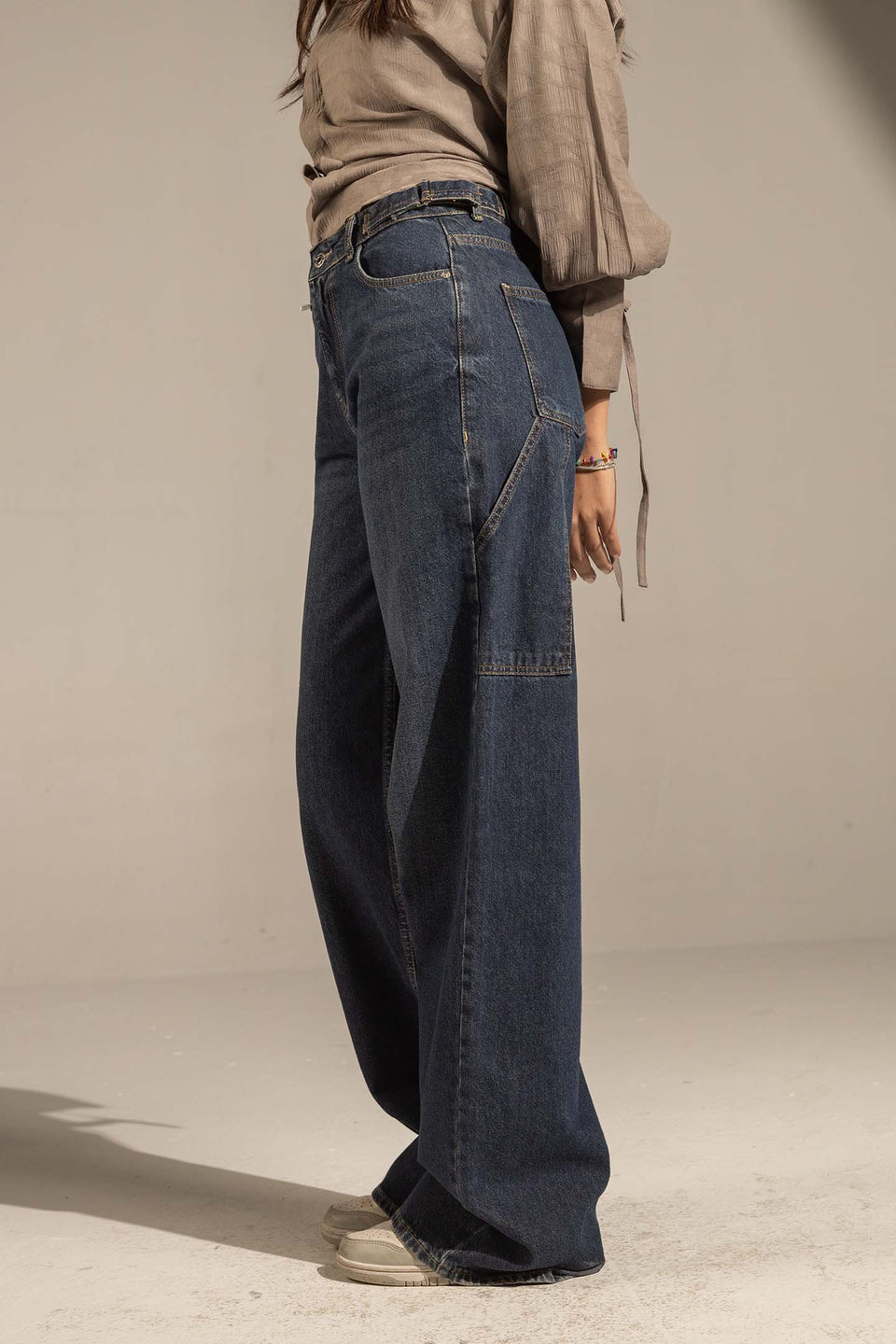 Dark Jeans High-Rise Wide-Leg Denim Jeans