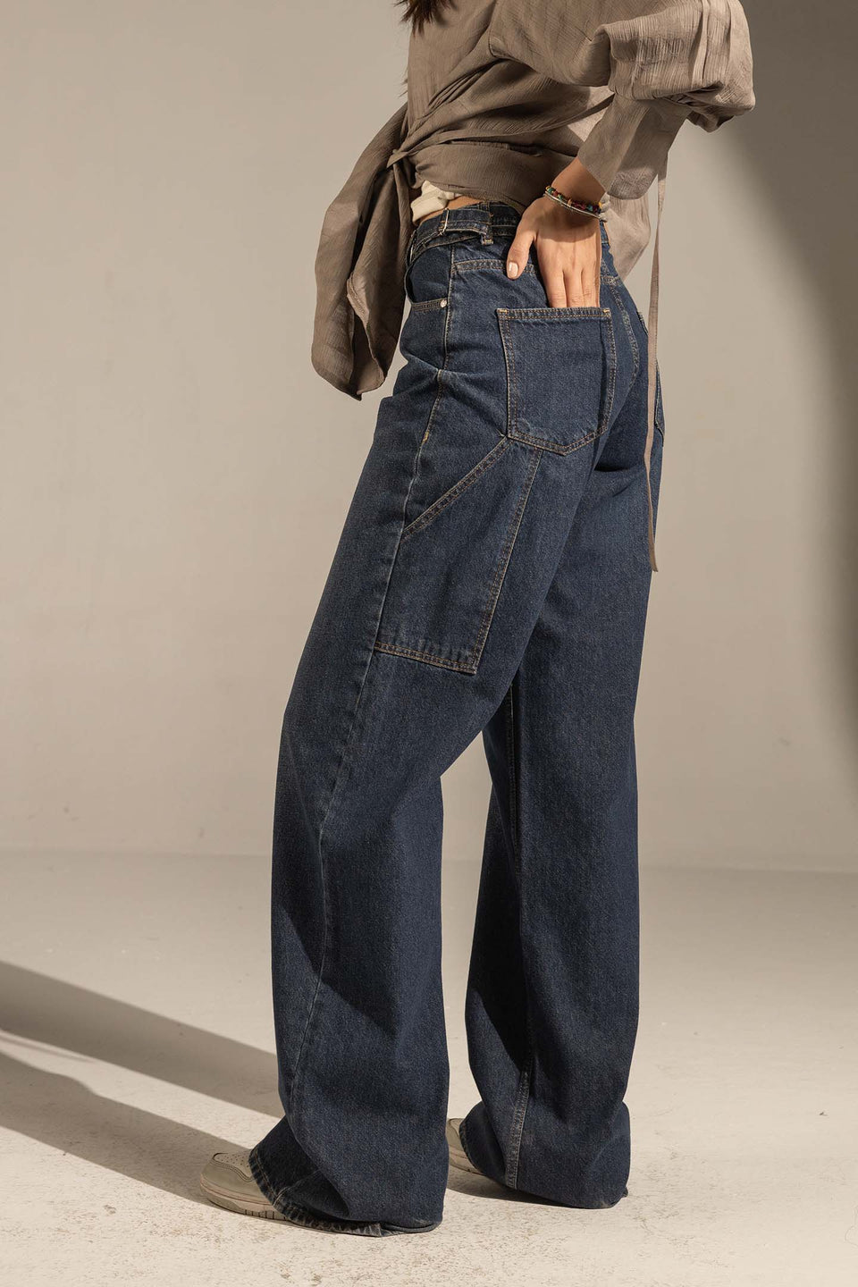 Dark Jeans High-Rise Wide-Leg Denim Jeans