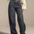 Navy High-Rise Wide-Leg Denim Jeans