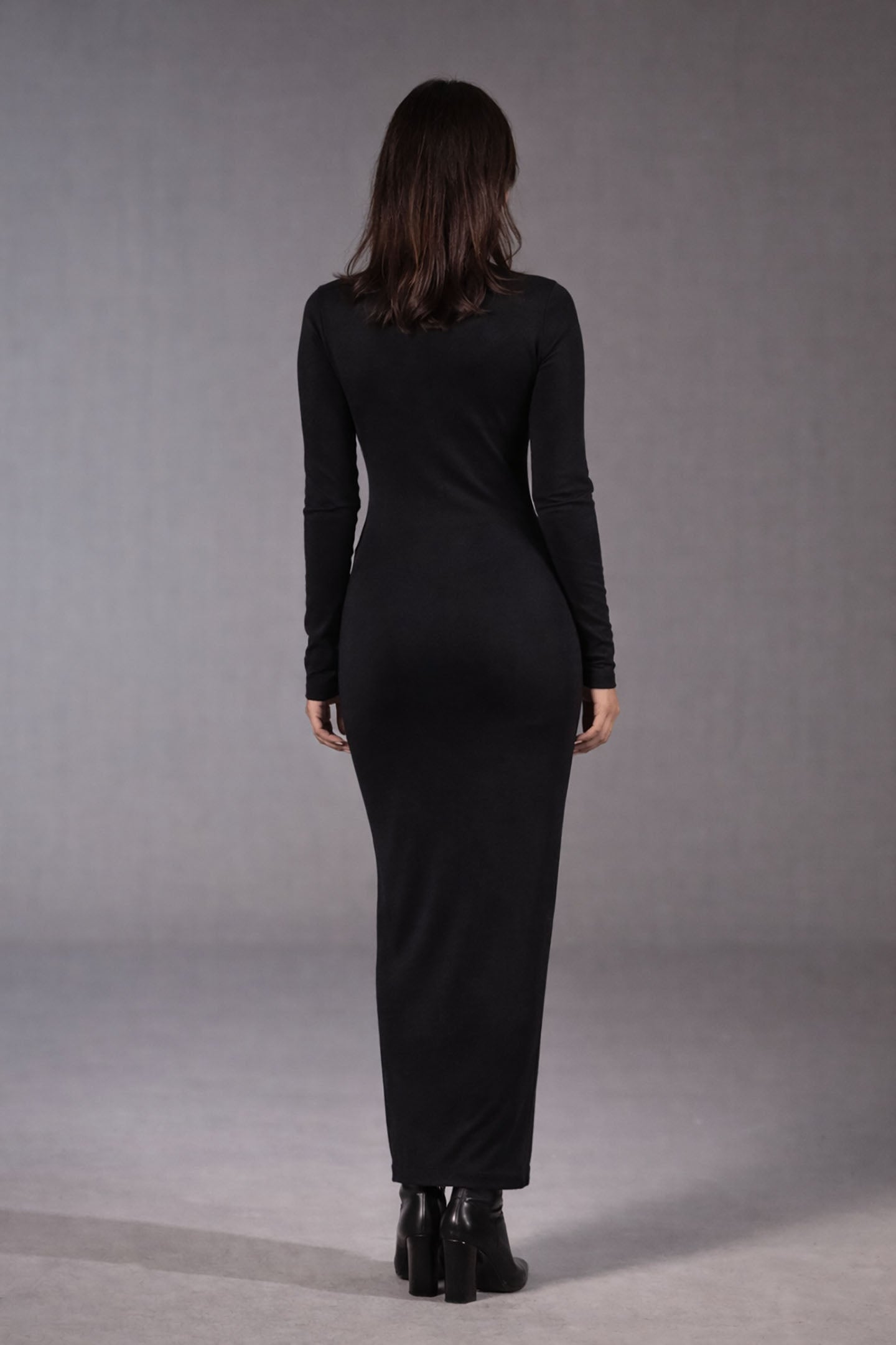 Black Ripped Cotton Basic Dress