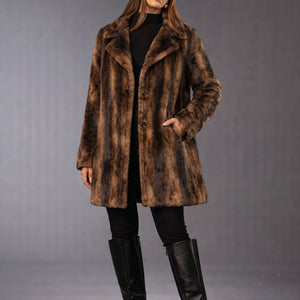 Leopard Print Faux Fur Jacket