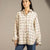 Off White Textured Check Oversized Shirt