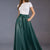 Olive Faux Leather Elegant Flared Skirt