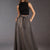 Grey Faux Leather Elegant Flared Skirt