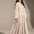Beige Jacquard Tiered Maxi Dress with Tassel