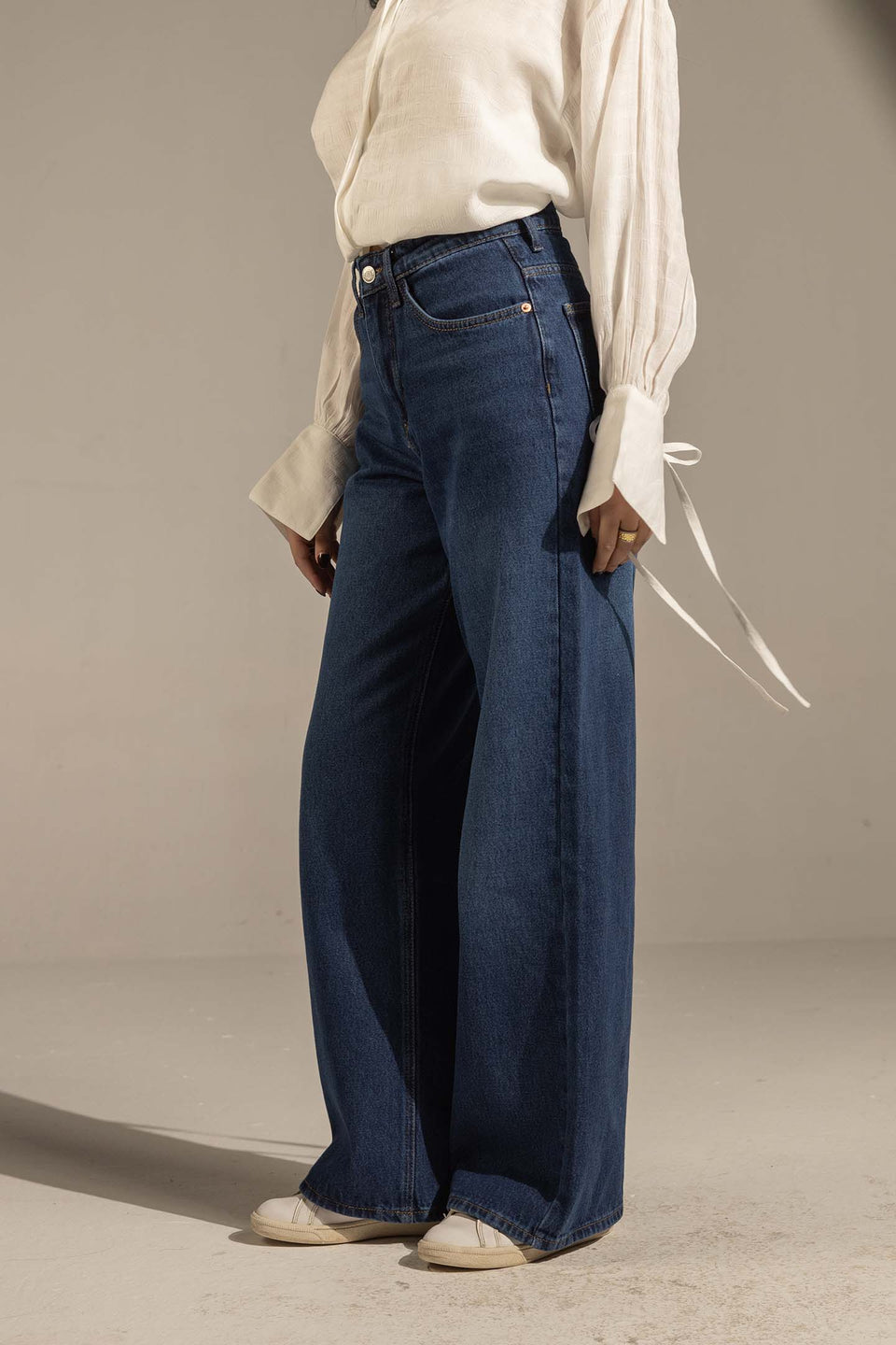 Dark Jeans High-Waist Wide-Leg Denim Jeans
