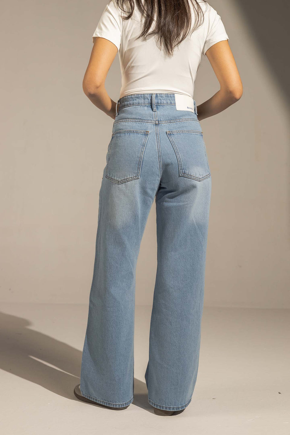 Light Jeans High-Waist Wide-Leg Denim Jeans