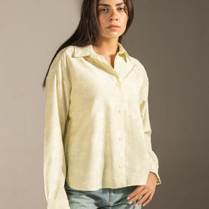 Lime Textured Stripe Button-Up Shirt
