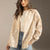 Beige Heart Print Relaxed Fit Button-Up Shirt