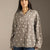 Grey Heart Print Relaxed Fit Button-Up Shirt