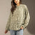 Mint Green Heart Print Relaxed Fit Button-Up Shirt