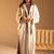 Beige Hooded Fringe Abaya Cardigan