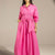 Pink Wrap Waist Maxi Dress