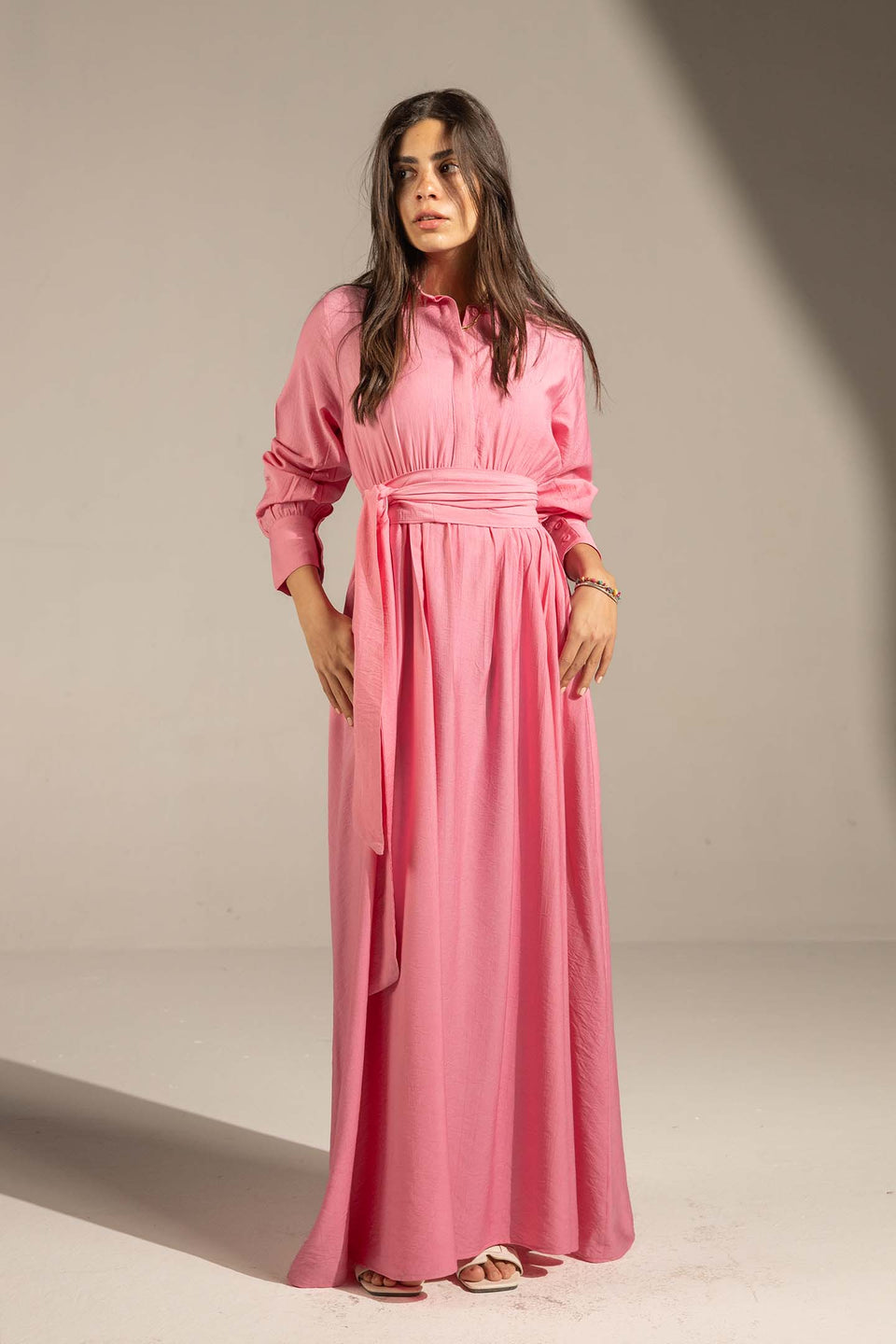 Rose Wrap Waist Maxi Dress
