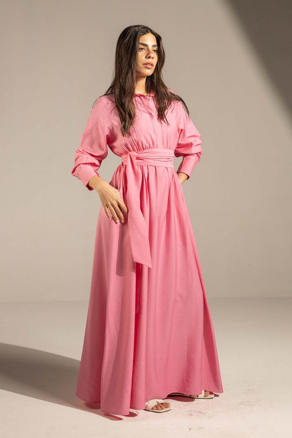 Rose Wrap Waist Maxi Dress