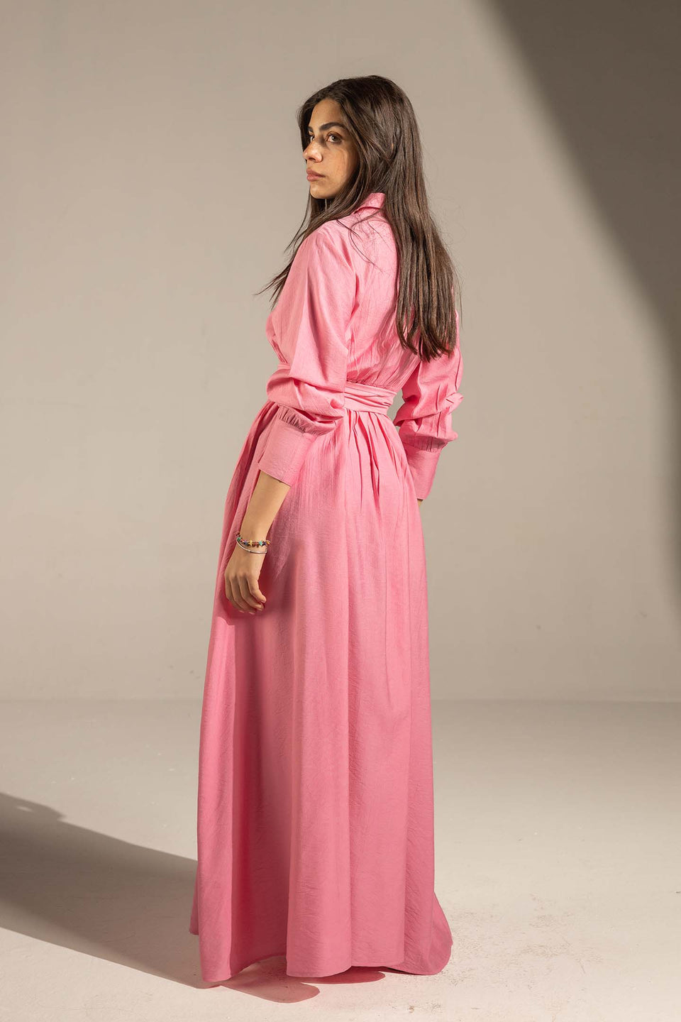 Rose Wrap Waist Maxi Dress