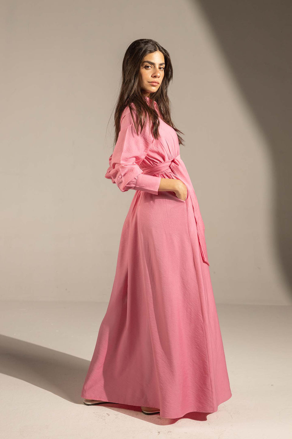Rose Wrap Waist Maxi Dress