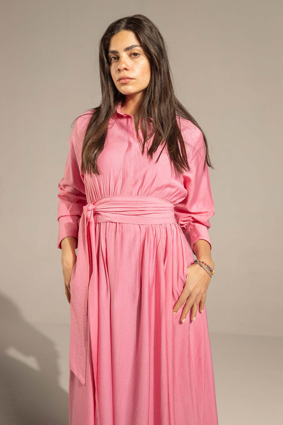 Rose Wrap Waist Maxi Dress