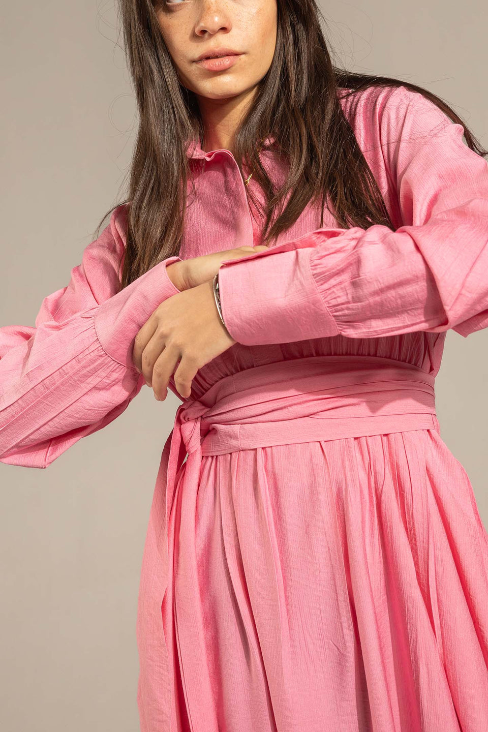 Rose Wrap Waist Maxi Dress