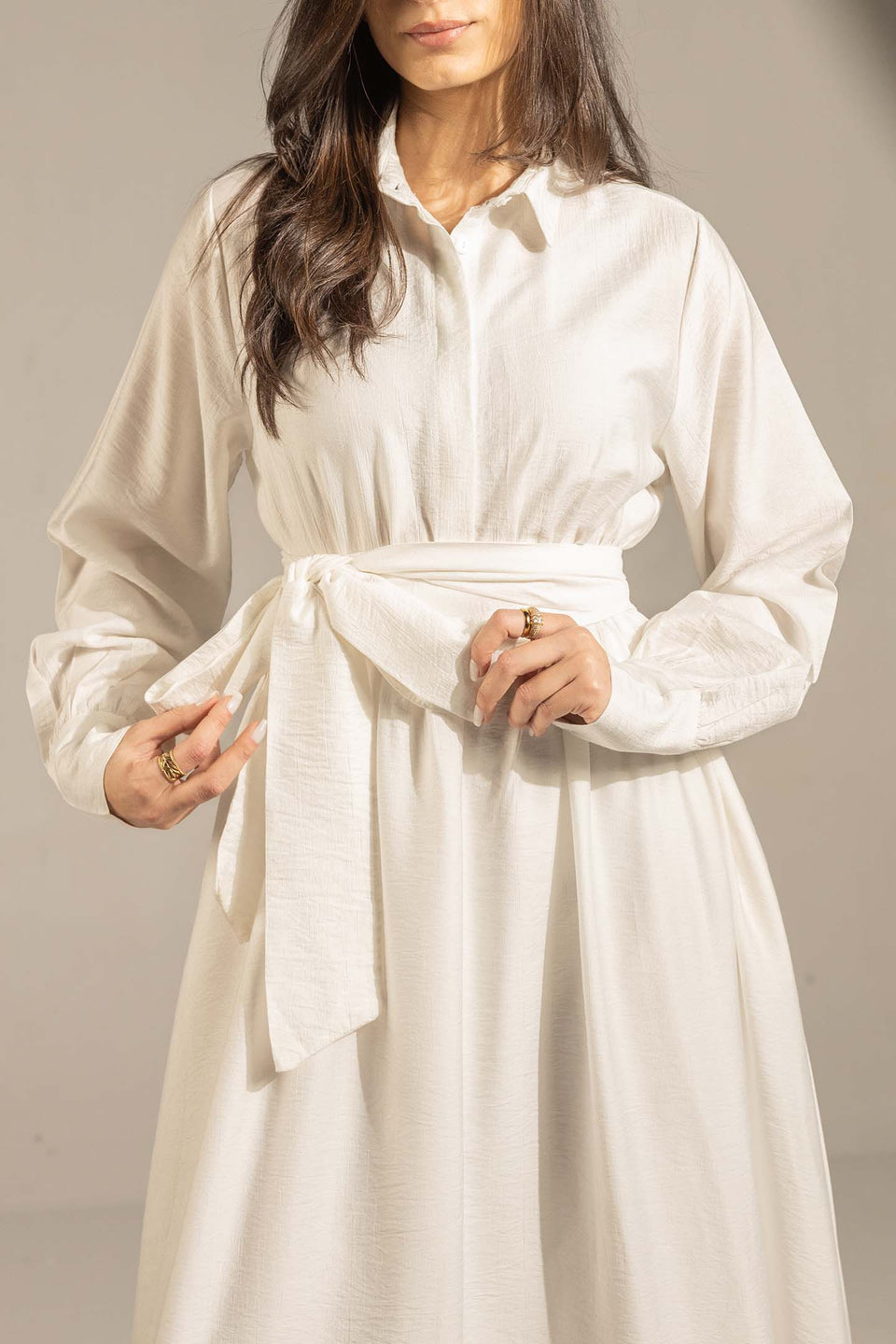 White Wrap Waist Maxi Dress