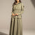 Olive Layered Dress with Wrap Cardigan